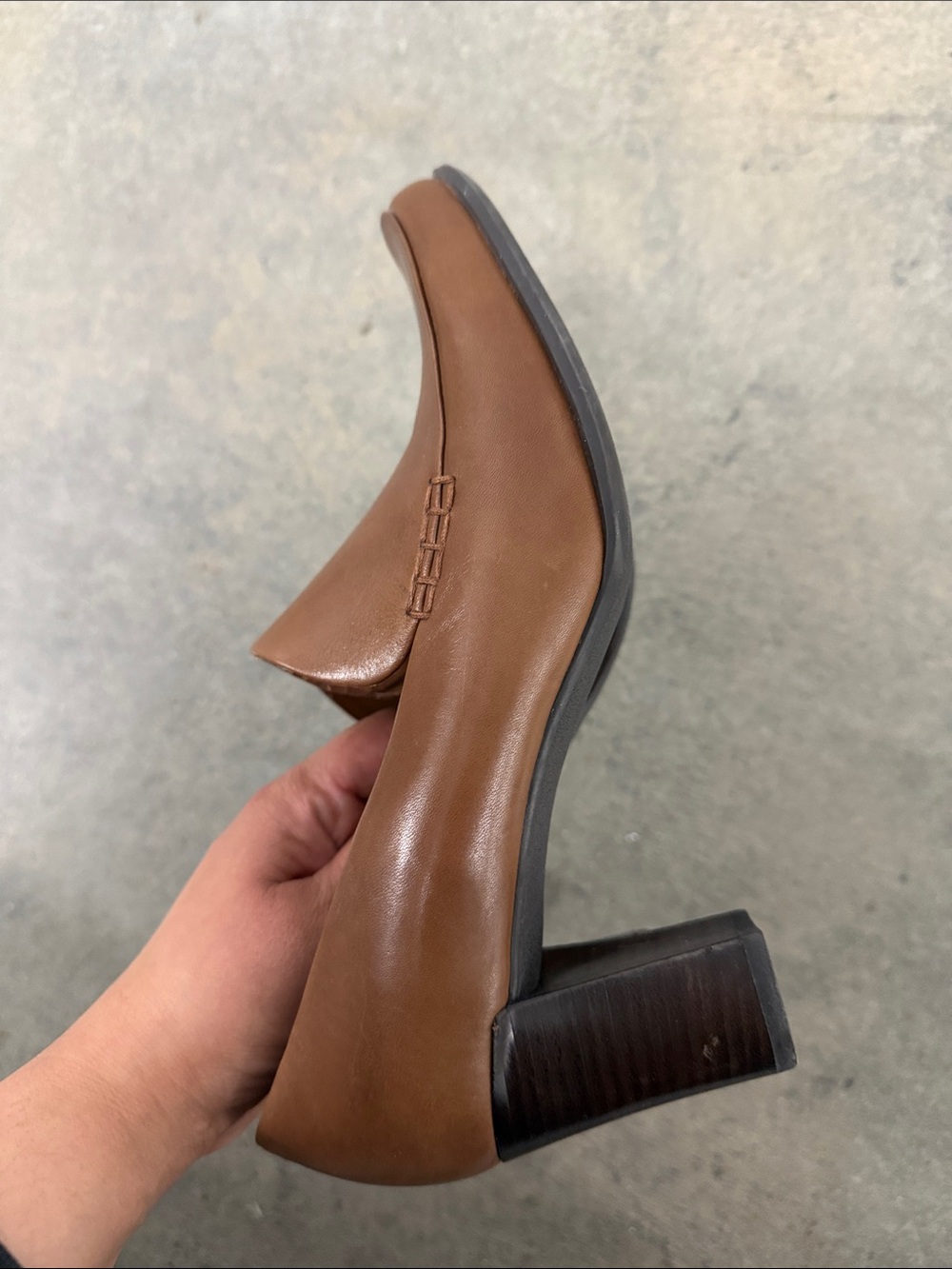 Franco Sarto Vintage Brown Leather Slip-On Loafers - Picture 4 of 6